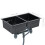 VidaXL vidaXL Handmade Kitchen Sink Black Stainless Steel Under-mount Kitchen Basin 2