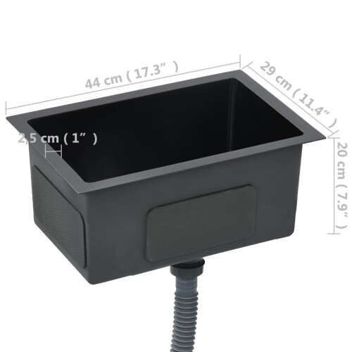 VidaXL vidaXL Handmade Kitchen Sink Black Stainless Steel Under-mount Kitchen Basin 1
