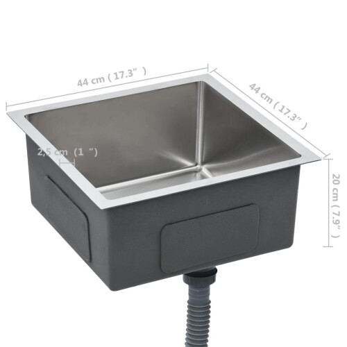 VidaXL vidaXL Handmade Kitchen Sink Stainless Steel Under-mount Kitchen Sink Basin 1