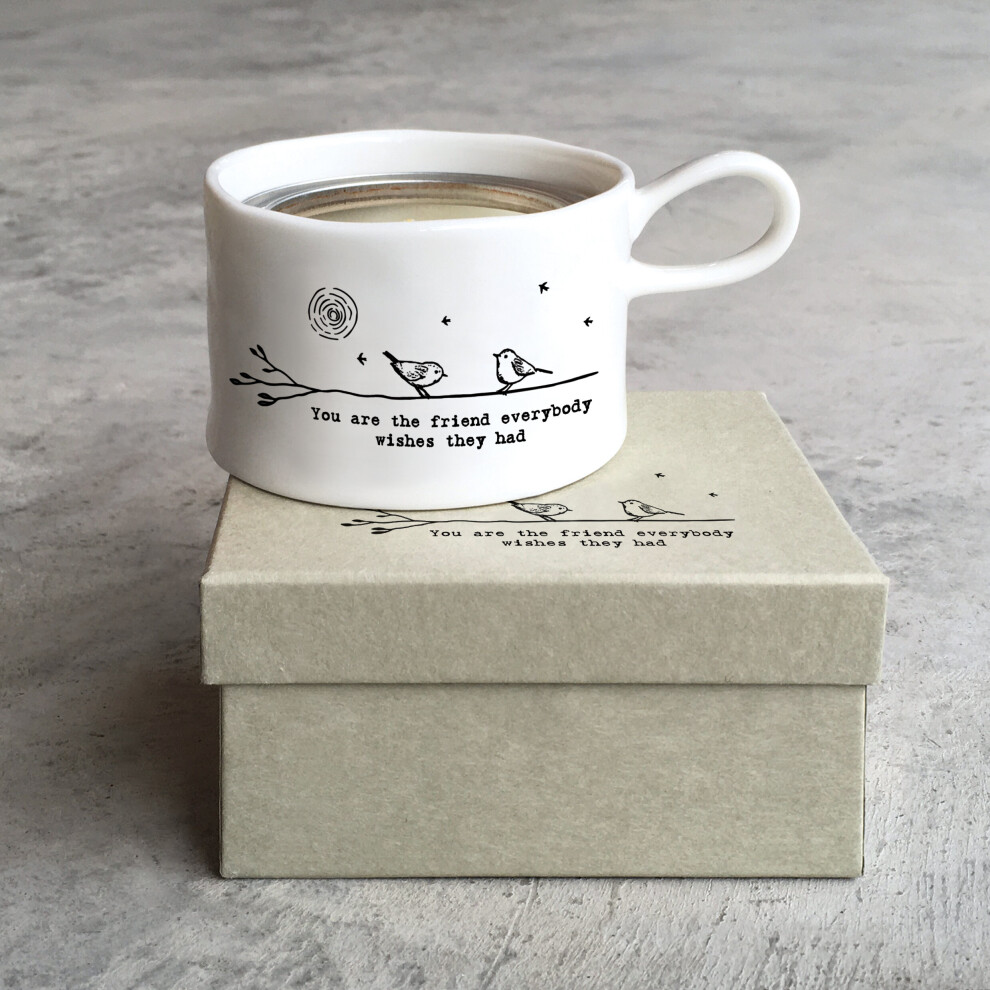East Of India Friend Everybody Wishes They Had Candle In A Tin Inside Handled Candle Holder Gift Idea