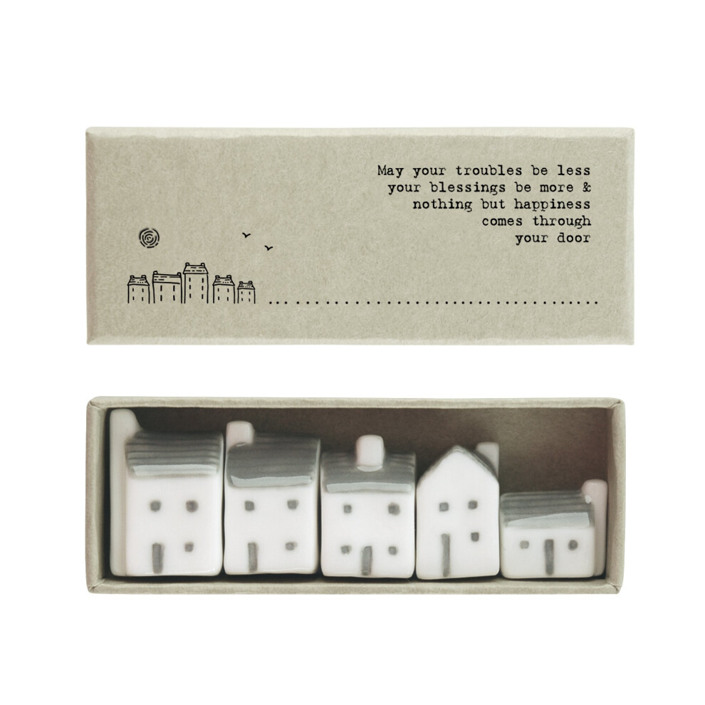 East Of India Your Troubles Be Less Ceramic Little Street Inside Box Keepsake Gift Idea