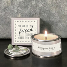 East Of India The Friend Everyone Wishes They Had Candle In A Tin With Gift Box Thoughtful Gift Idea