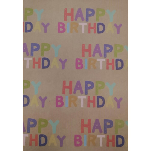 Eco Birthday Wrapping Paper 6 XL Sheets String Tags Recyclable 2