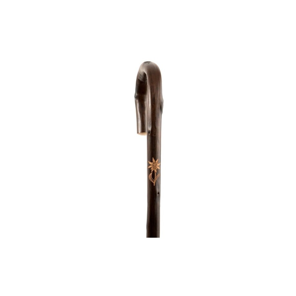 Ladies Chestnut Walking Stick with Edelweiss Motif