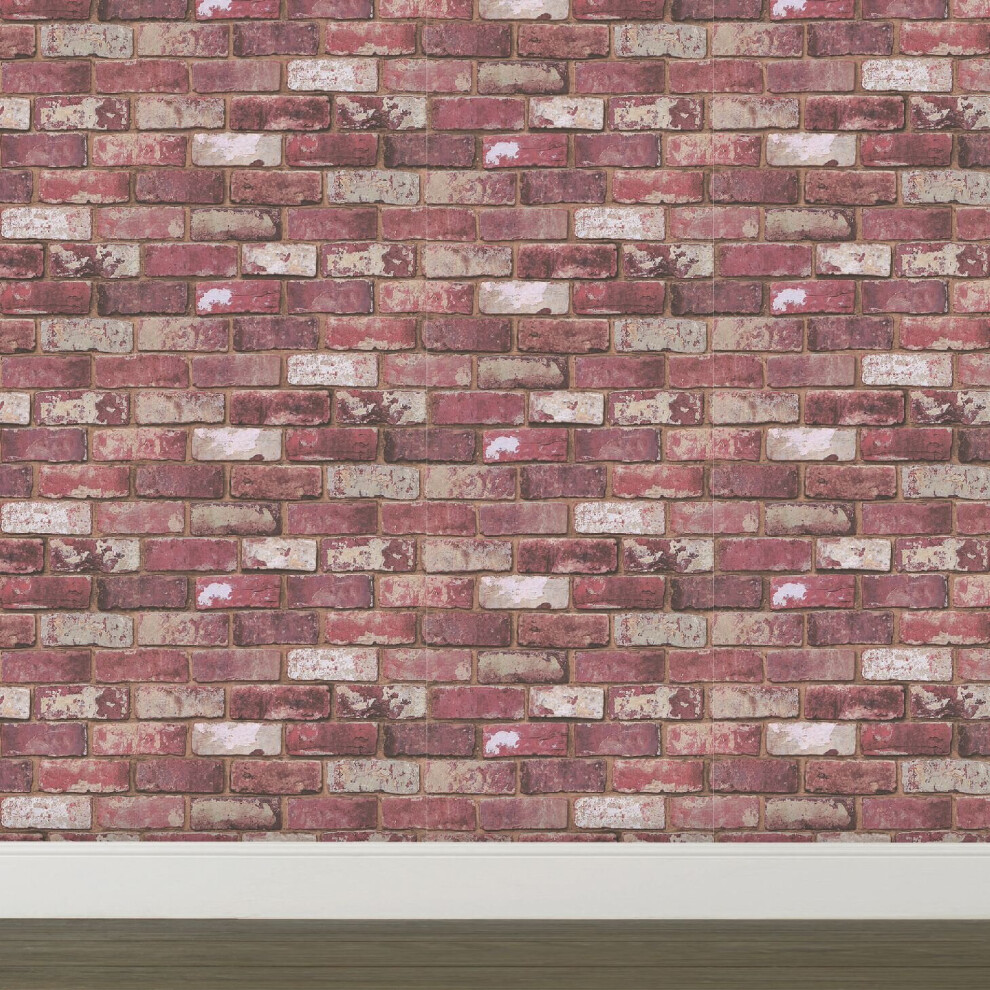 Fresco Industrial Brick Wall Red Wallpaper (Was 13)