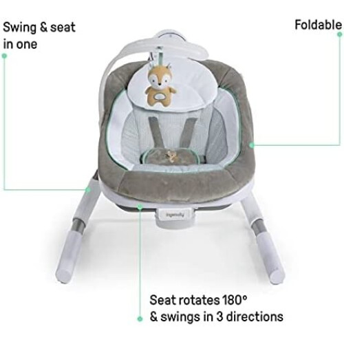 Ingenuity Ingenuity Anyway Sway PowerAdapt Dual-Direction draagbare schommel - Ray 1