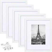 (White) 5pcs Wall Picture Frames 8 X 10 Inch Gallery Photo Frame For Tabletop Display