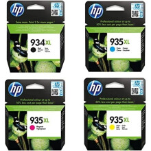 HP 934XL Multipack Original Ink Cartridges (Black, Cyan, Magenta, Yellow) with High Yield for HP Officejet Pro