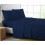 (Pillow Case, Navy) Luxury Poly Cotton Percale Flat Sheet Bed Sheets 1
