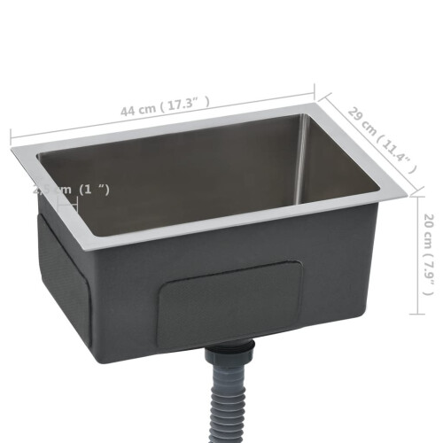 VidaXL vidaXL Handmade Kitchen Sink Stainless Steel Under-mount Kitchen Sink Basin 1