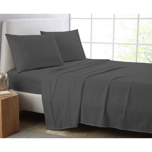 (Chocolate, Double) Full Flat Sheet Bed Sheets 100% Poly Cotton Single Double King Super King Size