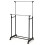 Black Adjustable Double Clothes Rail | Garment Hanging Stand On Wheels 4