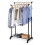 Black Adjustable Double Clothes Rail | Garment Hanging Stand On Wheels 8