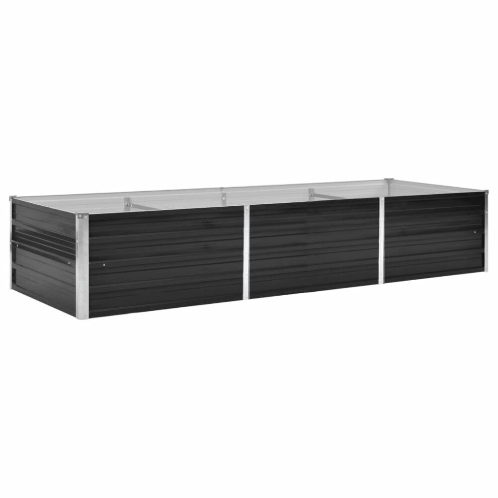 vidaXL Garden Raised Bed Anthracite 240x80x45cm Galvanised Steel Planter Pot