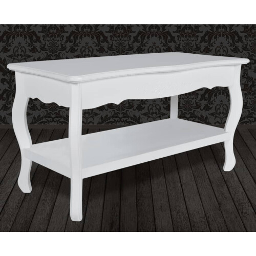 VidaXL vidaXL Coffee Table 2 Tiers MDF White Home Living Room Furniture Plant Stand 2