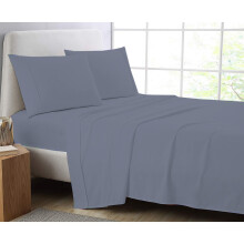 (Grey, Double) Full Flat Sheet Bed Sheets 100% Poly Cotton Single Double King Super King Size