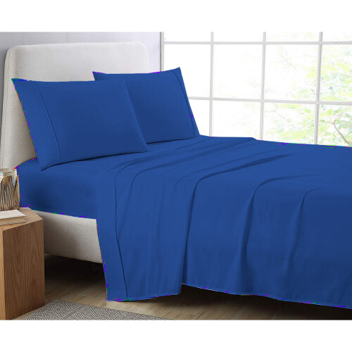 (Royal, Super King) Full Flat Sheet Bed Sheets 100% Poly Cotton Single Double King Super King Size