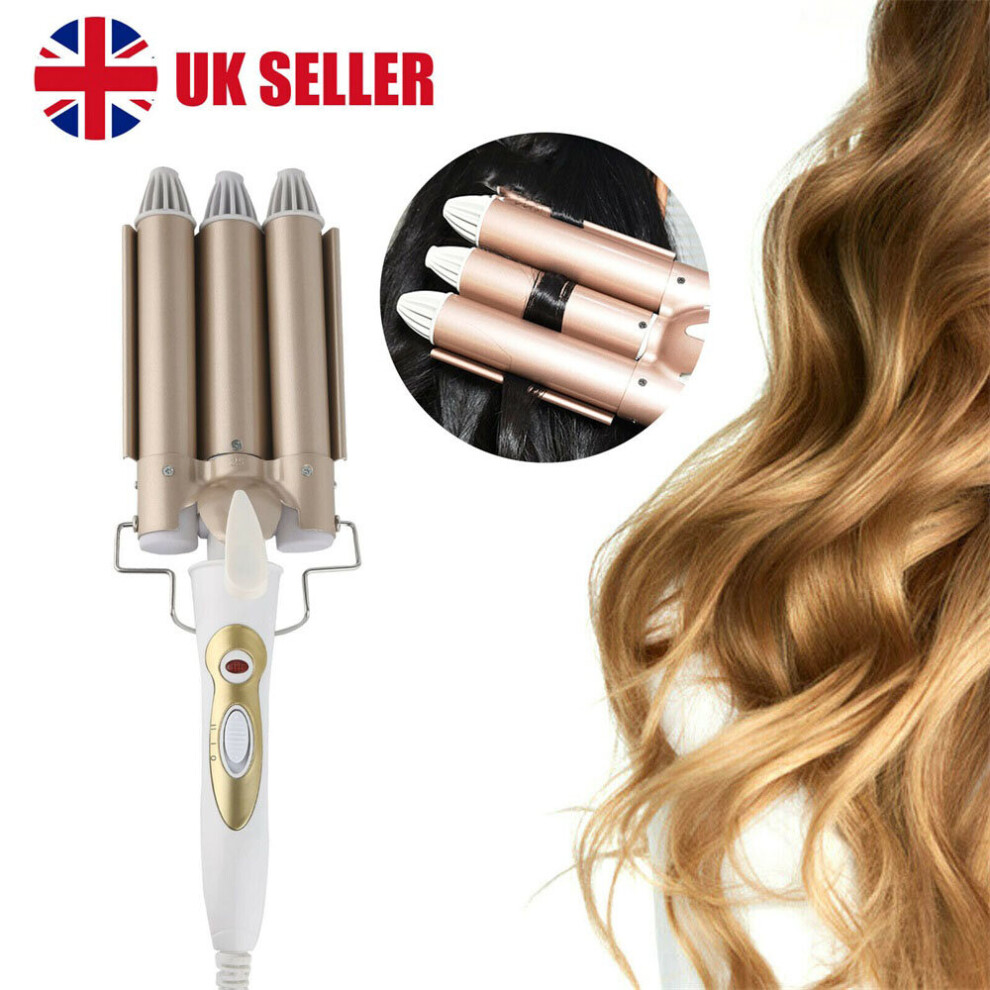 3 Triple Barrel Ceramic Hair Curler Curling Salon Styler Crimper Wave Waver Tool