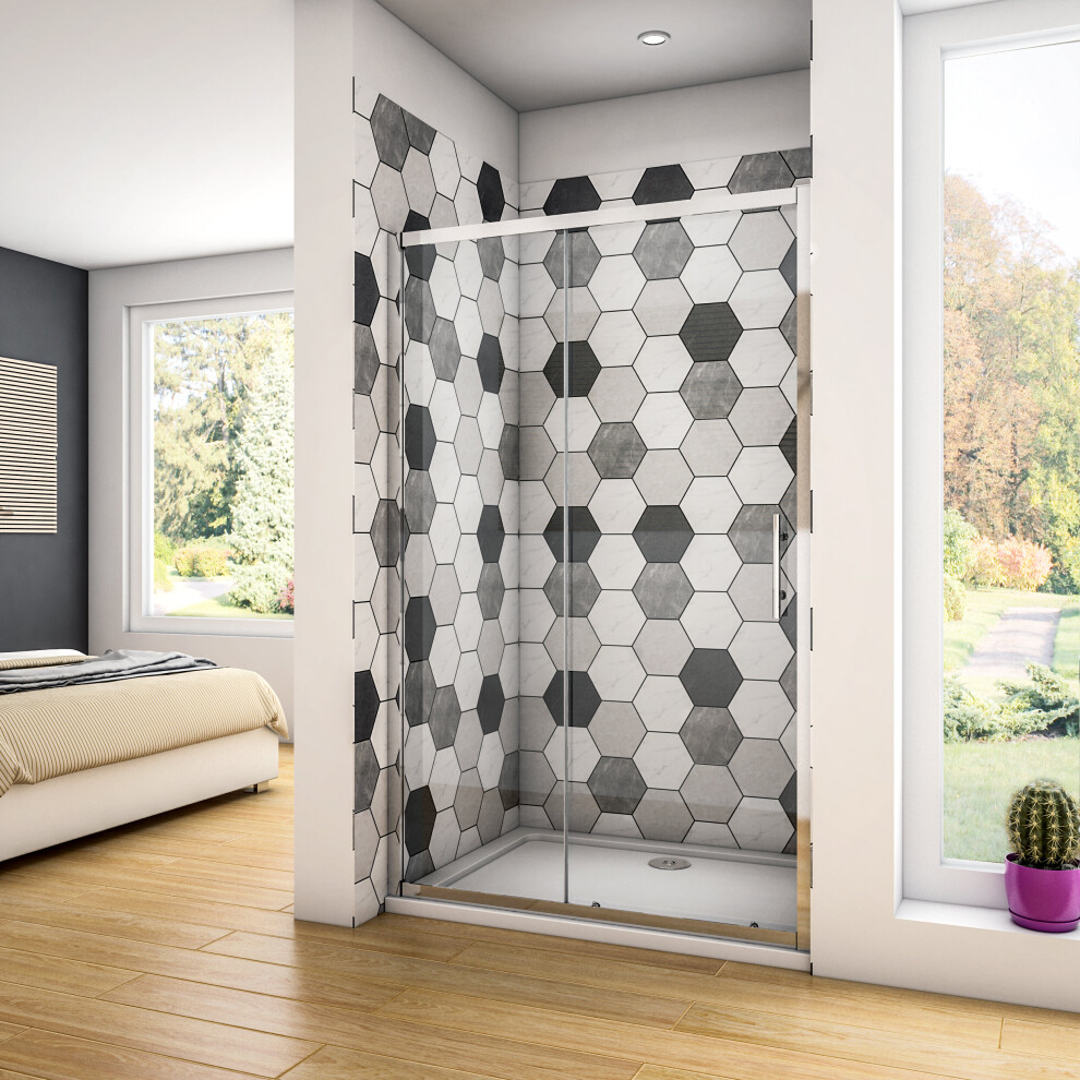 Aica (1100Mm) Sliding Shower Enclosure Door Glass Cubicle Screen