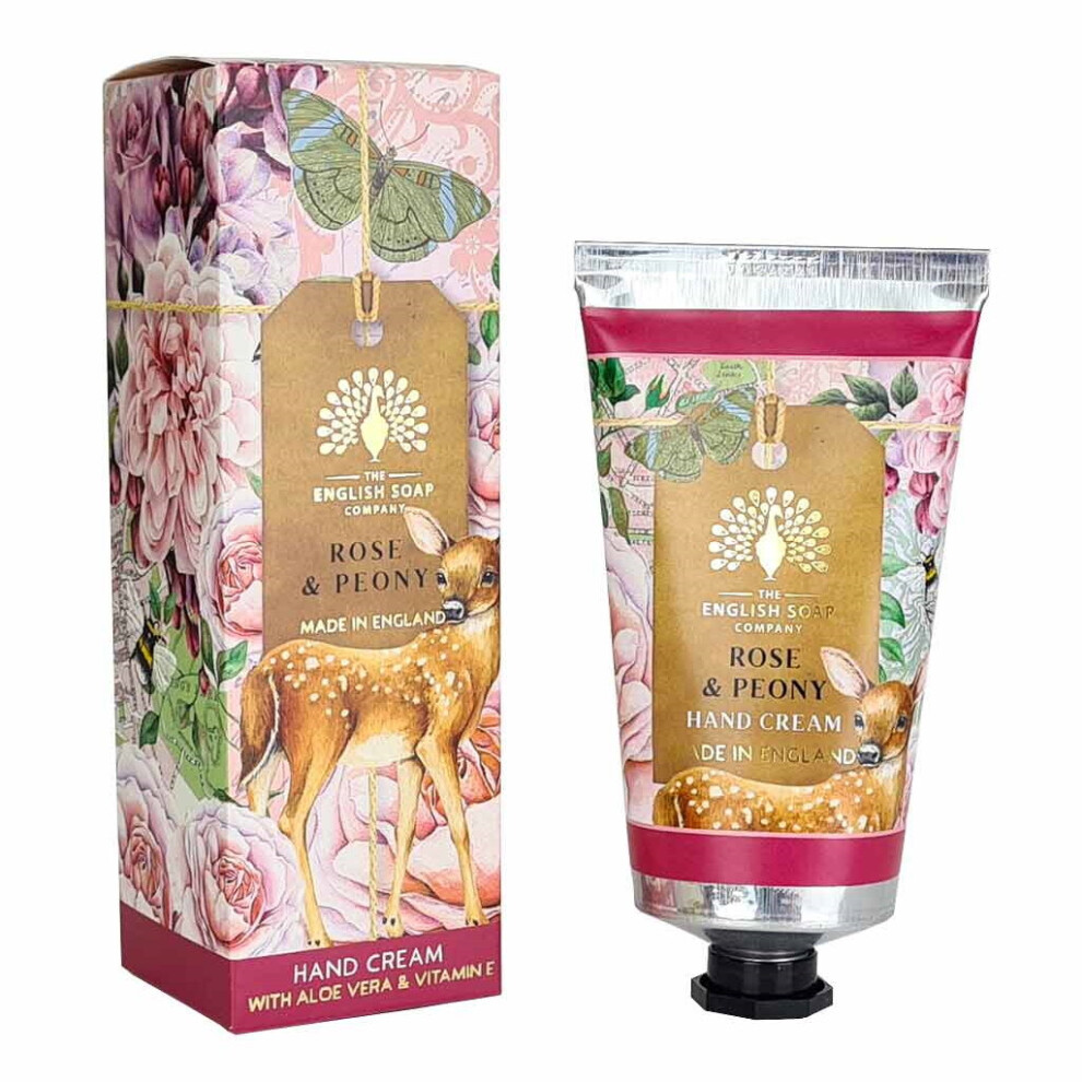 The English Soap Company Cream English Soap Company Rose & Peony Scented Luxury Beeswax Hand Tube 75Ml