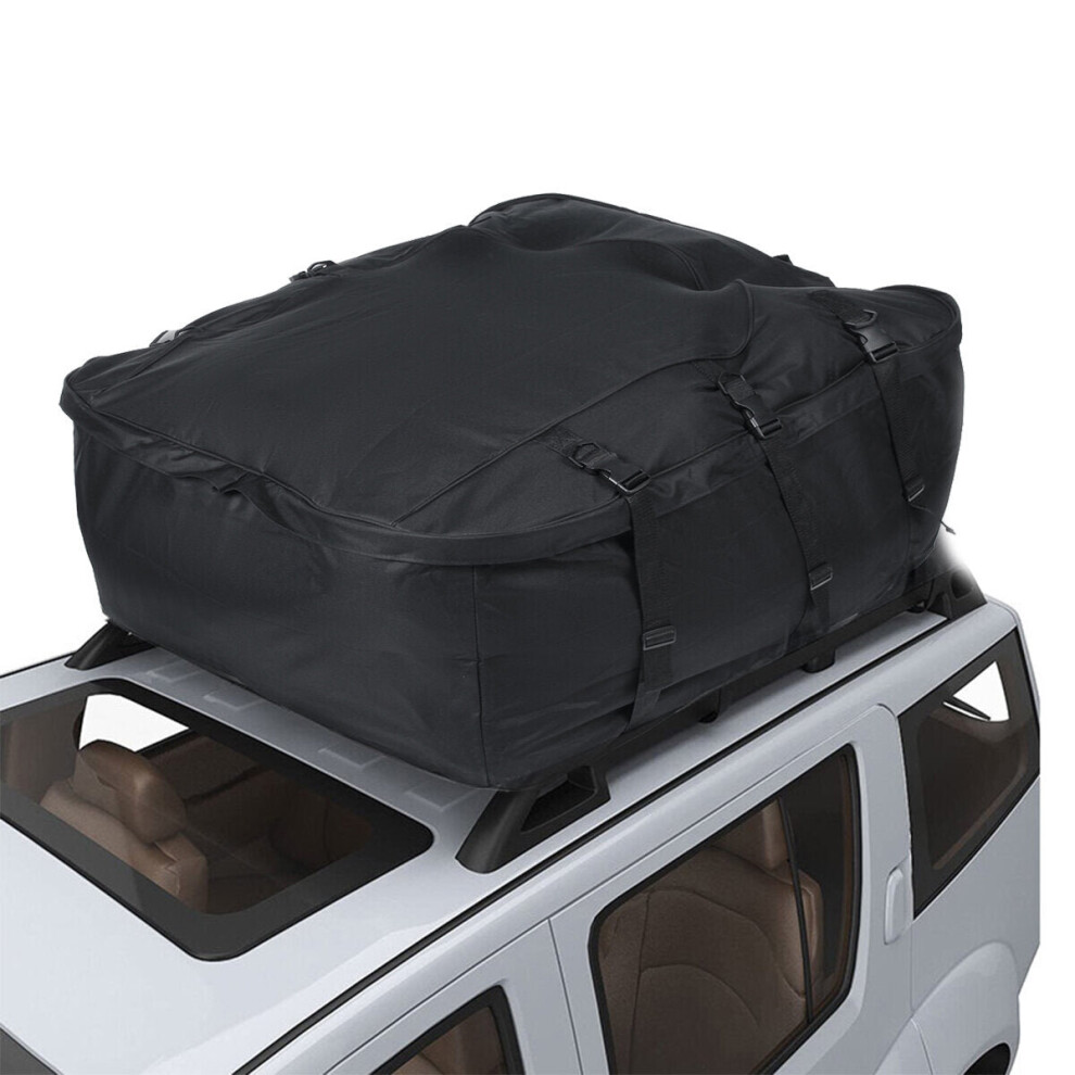 Portable Travel Storage Bag Waterproof Car Suv Roof Top Rack Bag 600D Oxford Travel Luggage Storage Cargo Carrier 105*90*43Cm Black 3654659046413
