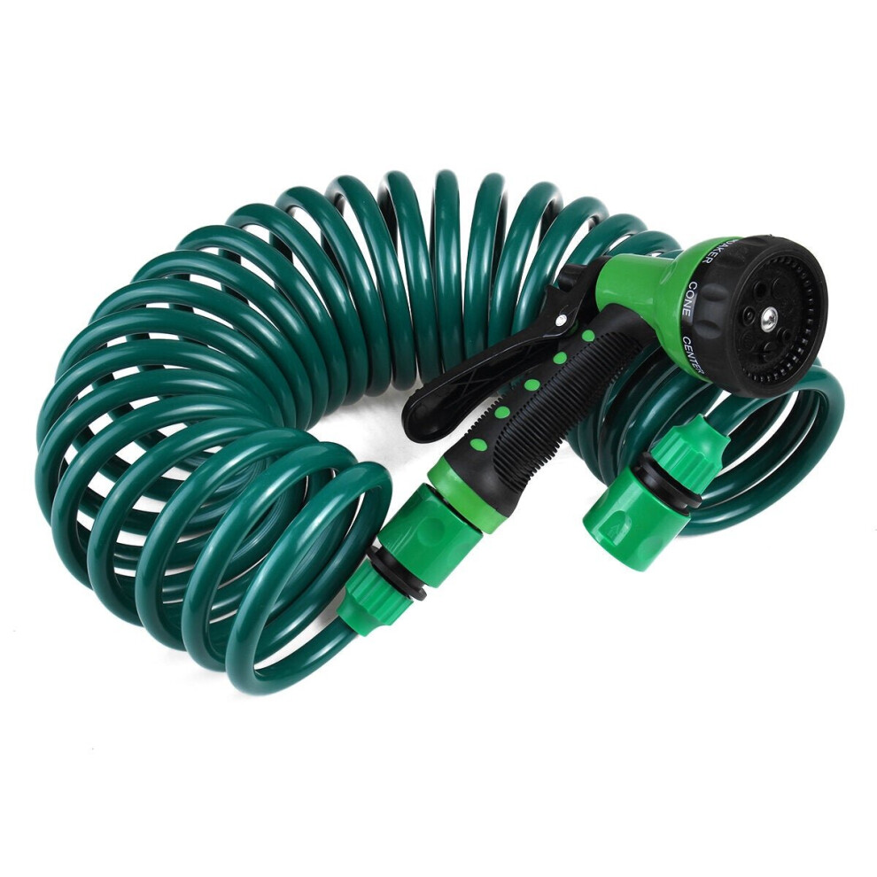 (15m) 7.5M 15M 30M Retractable Coil Garden Hose Pipe Expandable Reel Spray Hose Tap Connector