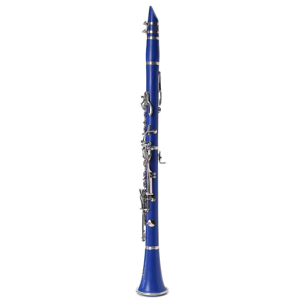 (Blue) 17 keys Drop B Multiple Colour Clarinet with Portable Case/Cleaning Cloth