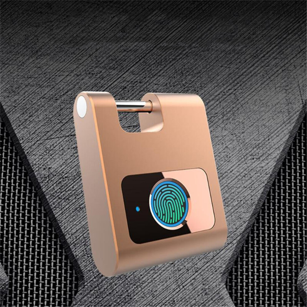 (Rose Gold) bluetooth Outdoor Portable Intelligent Small Door Lock Phone App Software Control Fingerprint Padlock For Smart Home