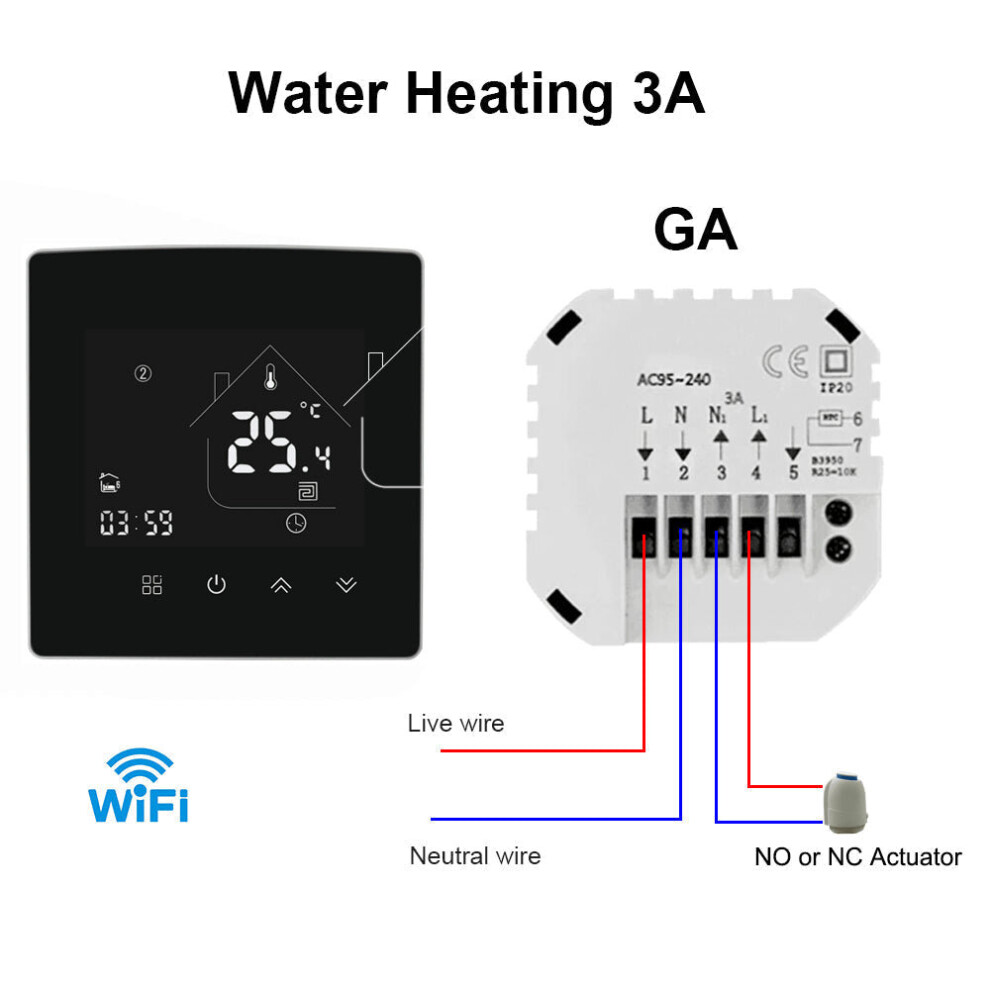 (WiFi-3A-Water Heating) Electric Floor Heating Room Thermostat Water Gas Boiler Smart WiFi / Indoor Thermoregulator Works With Google Smart Life