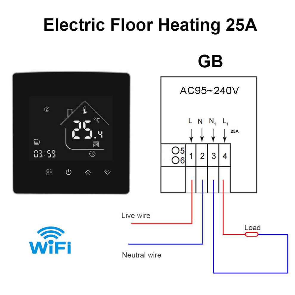 (WiFi-16A-Electric Floor Heating) Electric Floor Heating Room Thermostat Water Gas Boiler Smart WiFi / Indoor Thermoregulator Works With Google Smart Life