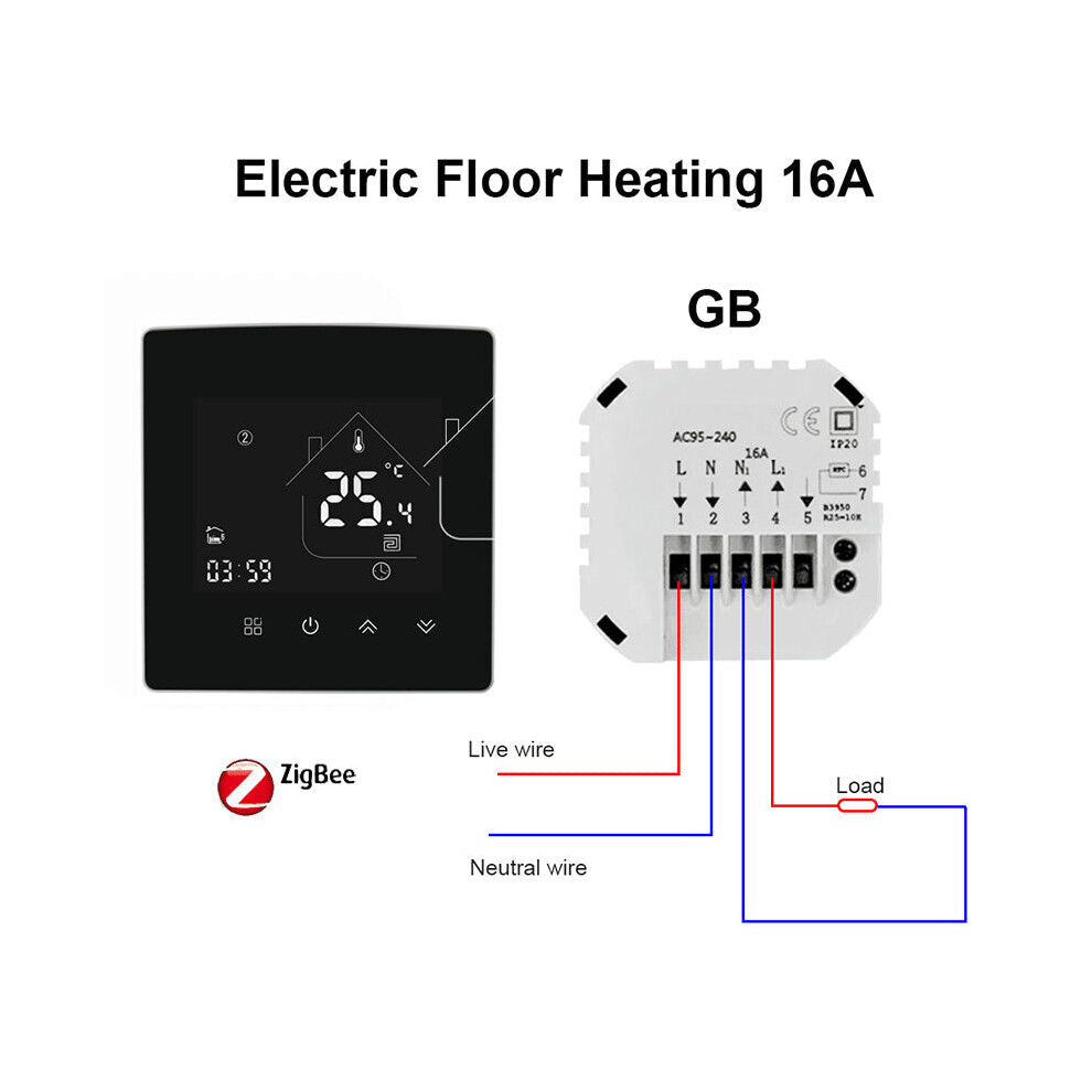 (Zigbee-16A-Electric Floor Heating) Electric Floor Heating Room Thermostat Water Gas Boiler Smart WiFi / Indoor Thermoregulator Works With Google Smart Life
