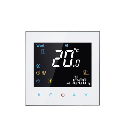 (White) LCD Touch Screen Smart Wireless Zwave Wall-hung Boiler Thermostat Floor Heating Controller