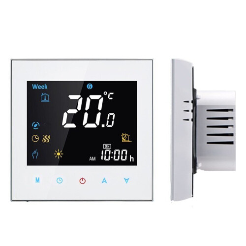 (Black) LCD Touch Screen Smart Wireless Zwave Wall-hung Boiler Thermostat Floor Heating Controller 2