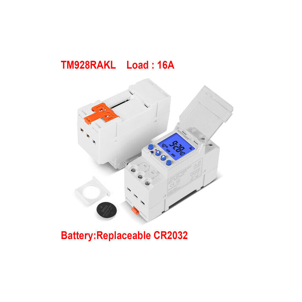 (TM928RAKL) Heavy Duty Backlight Large LCD Display Digital Bell Timer Controller with Settable Ring Length for School or Factory 16A/30A