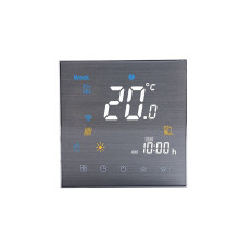 (Silver) LCD Touch Screen Smart Wireless Zwave Wall-hung Boiler Thermostat Floor Heating Controller