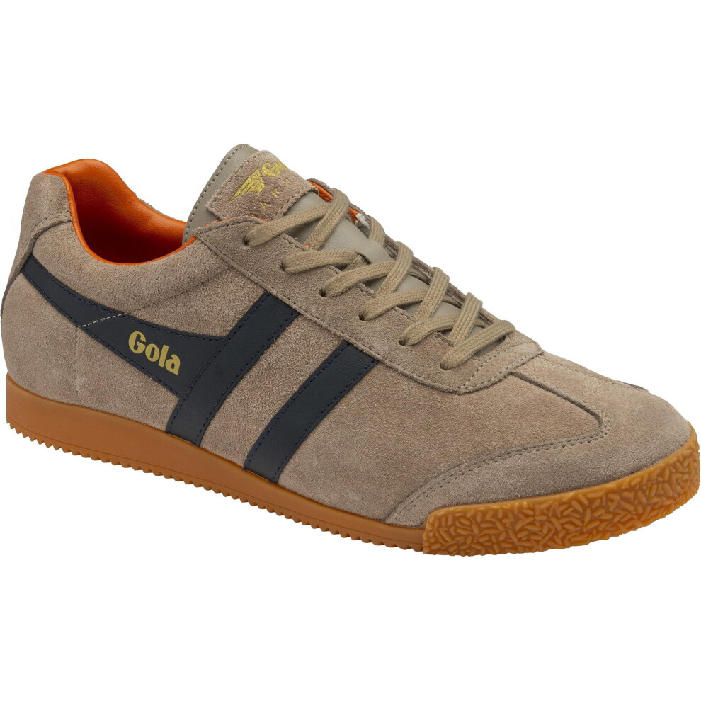 (Rhino Navy Moody Orange, UK 12) Gola Harrier Classics Mens Brown Suede Sneakers Trainers Shoes