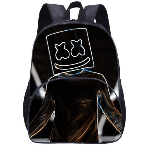 Black) DJ Marshmello School Bagpacks Movie 3D Print Teenager