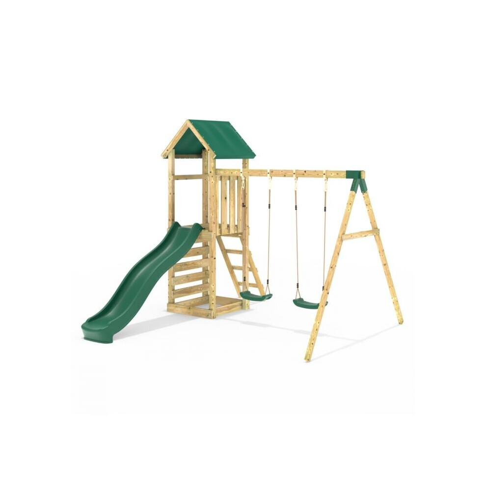 (Annapurna) Rebo Adventure Wooden Climbing Frame, Swing Set and Slide