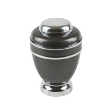Medium Keepsake Dark Grey and Silver Metallic Urn Memorabilia Loved One