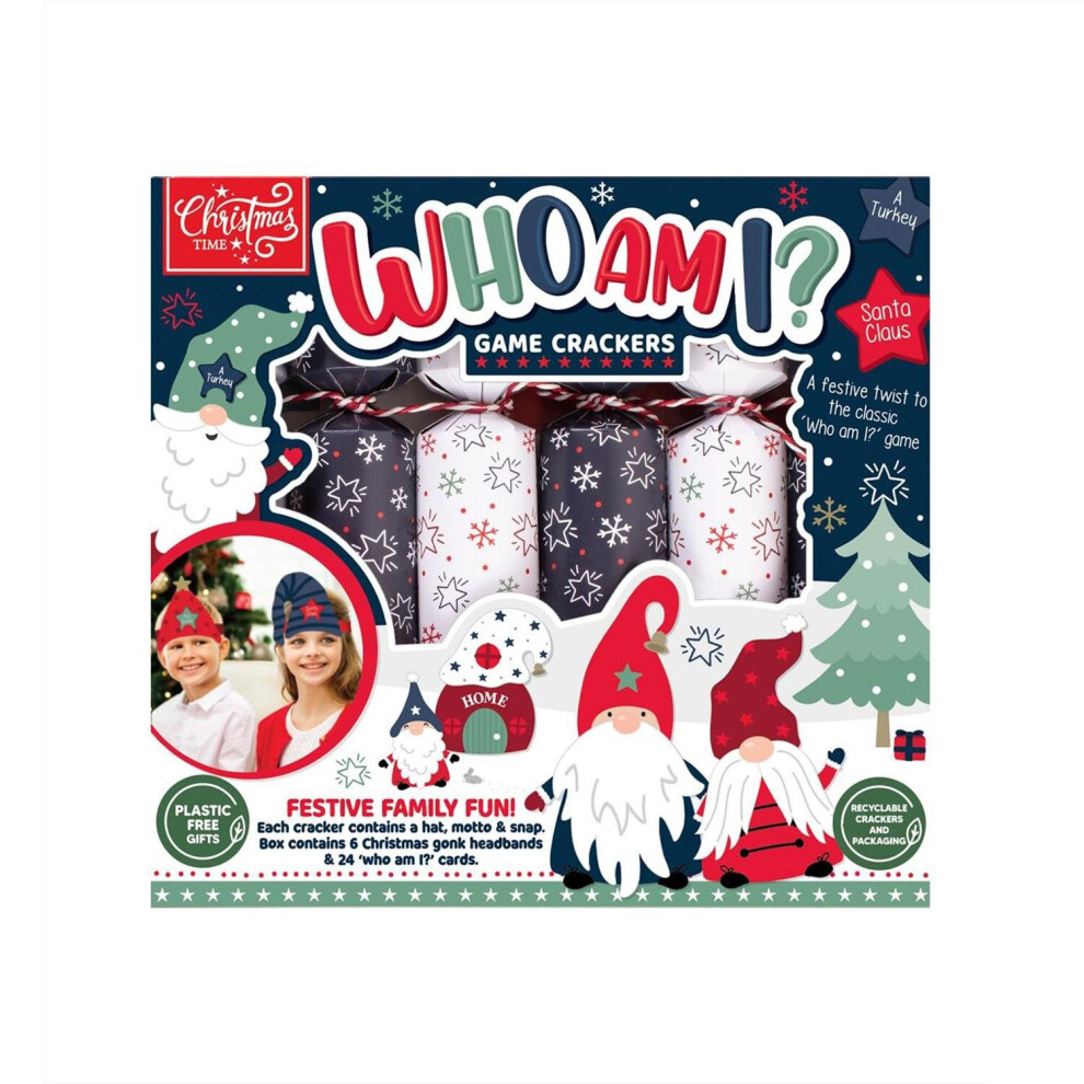 Who Am I Christmas Crackers Family Xmas Festive Fun Game Dinner Table Blue White