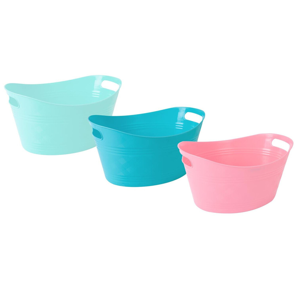 3 Ice Buckets Pink Blue Green Outdoor Party BBQ Summer Party Drinks