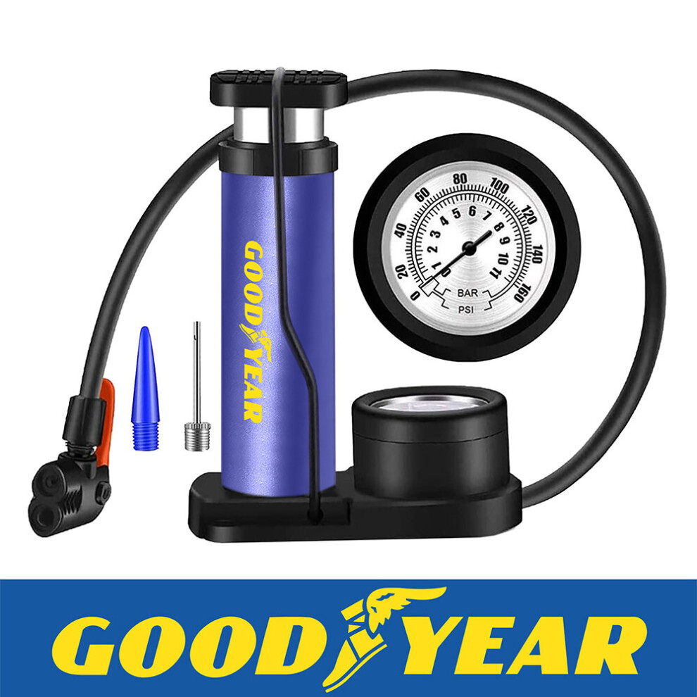 Goodyear Foot Pump For Car Tyres Bicycles Inflatables Motorcycles Swimming Pools