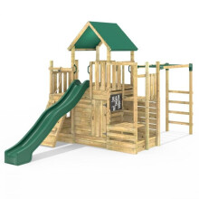 (M21 Ramp, Den & Monkey Bars) Rebo Modular Wooden Climbing Frame Adventure Playset - M21