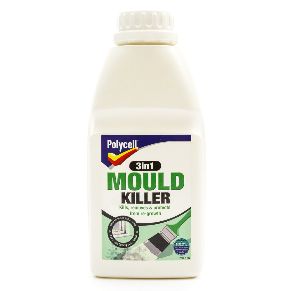 Polycell 3 in 1 Mould Killer Remover Preventer 500ml Strong Fungicide Solution