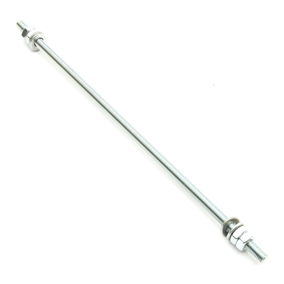 Zinc Plated Steel Threaded Rod Bar M8 X 300Mm Includes Lock Nuts & Washers 8Mm 5056213511883
