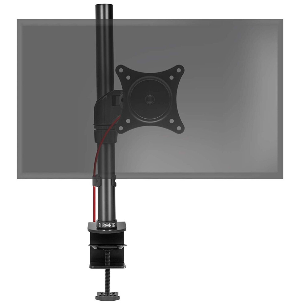 Duronic Dm451x1 Single Monitor Stand For 15-27Â Pc Screen Up To 8Kg, Vesa Bracket, Ergonomic Arm With Adjustable Height/Tilt/Swivel/Rotation (Black) Black 5060184204743