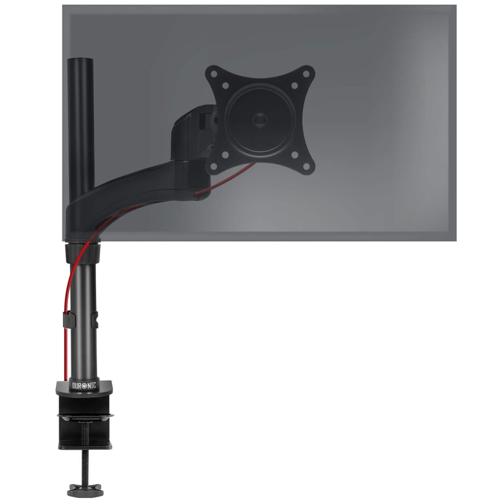 Duronic Dm451x2 Single Monitor Stand For 15-27Â Pc Screen Up To 8Kg, Vesa Bracket, Ergonomic Arm With Adjustable Height/Tilt/Swivel/Rotation (Black) Black 5060184204750