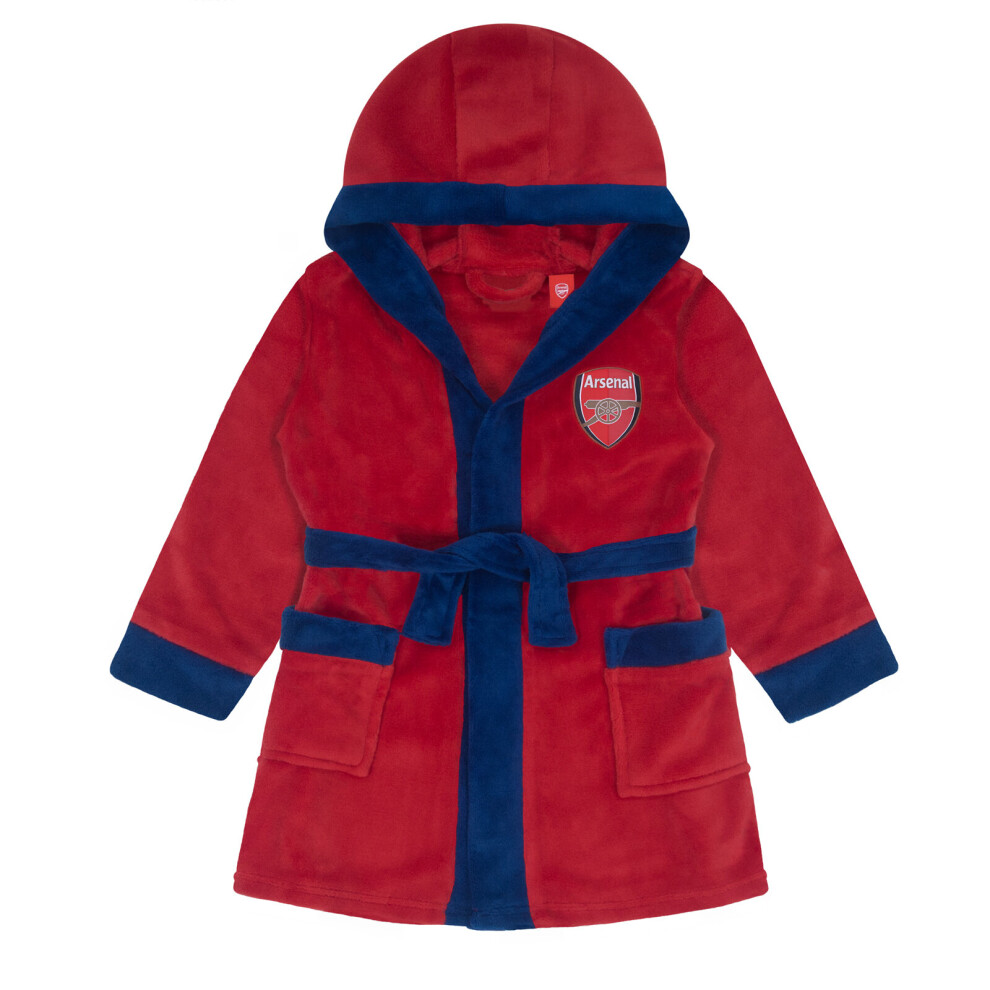 (18-24 Months) Arsenal FC Baby Dressing Gown Toddler Robe Hooded Fleece OFFICIAL Gift