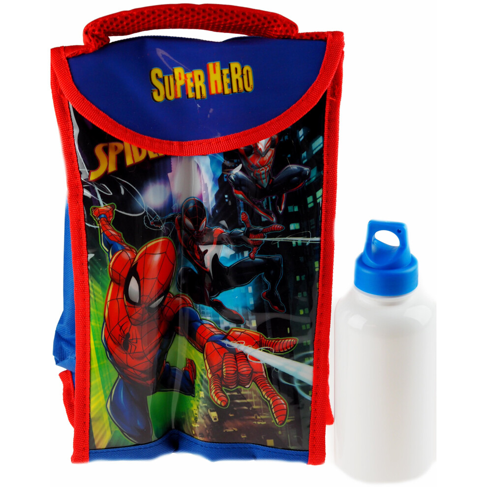 Marvel Spiderman School Lunchbox Bag And Flask