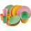Melamine Plastic Dining Set - Plate Cups Bowl / Block Colour Pastel 16 Piece 1